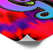 Groovy Hippie Trippy Frog Psychedelic Poster (Ecke)