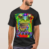 Groovy Hippie Trippy Frog Psychedelic T-Shirt (Vorderseite)