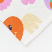 Groovy Hippie Trippy Retro Blume Funky Vibes Fleecedecke (Ecke)