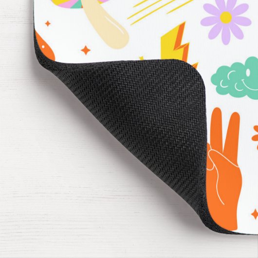 Groovy Hippie Trippy Retro Blume Funky Vibes Mousepad (Ecke)