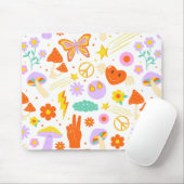 Groovy Hippie Trippy Retro Blume Funky Vibes Mousepad (Mit Mouse)