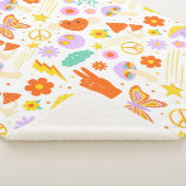 Groovy Hippie Trippy Retro Blume Funky Vibes Sherpadecke (3/4)