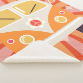 Groovy Hippie Van Pink & Orange 60er Retro Sherpadecke (3/4)