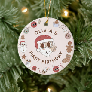 Groovy Hippie Weihnachten Geburtstag Keramik Ornam Keramik Ornament