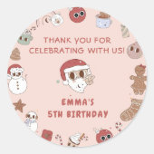 Groovy Hippie Weihnachtsfeier Runder Aufkleber (Vorderseite)