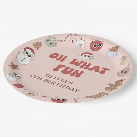 Groovy Hippie Weihnachtsgeburt Pappteller (Schrägansicht)