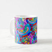 groovy Hippieart-MehrfarbenLiebe Kaffeetasse (Vorderseite Links)