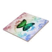 Groovy Hippieregenbogen boho aquamariner grüner Fliese (Seite)