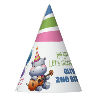 "Groovy Hippo Birthday Bash Bonanza!" Partyhütchen