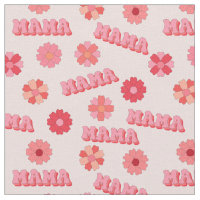 Groovy Hippy Mama Pink Text Word & Blume