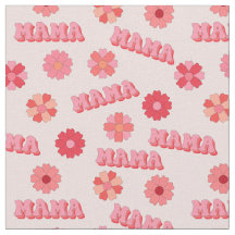 Groovy Hippy Mama Pink Text Word & Blume