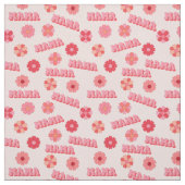 Groovy Hippy Mama Pink Text Word & Blume Stoff (Muster)