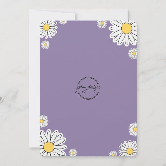 Groovy Hippy Sun & Daisy Einladung zum 1. Geburtst (Rückseite)