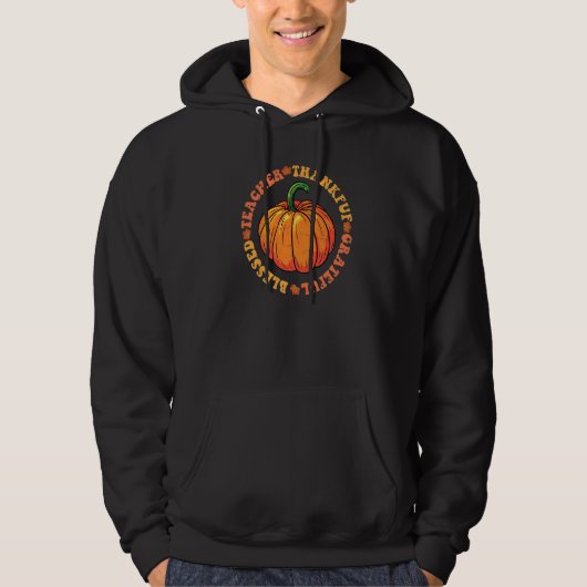 Groovy Hippy Teacher Thankful Grateful Blessed Fal Hoodie (Vorderseite)