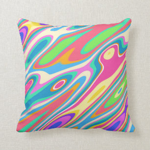 Groovy Hipster Retro Regenbogen-Oberflächenmuster Kissen