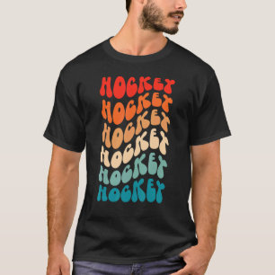 Groovy Hockey für Girl Women Retro 70er Hippie Boh T-Shirt