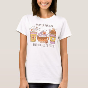 Groovy Hocus pocus I Need Coffee to Focus Fall T-Shirt