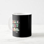 Groovy Holly Xmas Jolly Mom Christmas Vibes Matchi Kaffeetasse (Vorderseite Links)