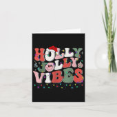 Groovy Holly Xmas Jolly Vibes Christmas Lights San Karte (Vorderseite)