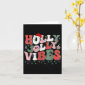 Groovy Holly Xmas Jolly Vibes Christmas Lights San Karte (Gelbe Blume)