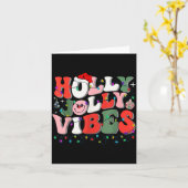 Groovy Holly Xmas Jolly Vibes Christmas Lights San Karte (Gelbe Blume)