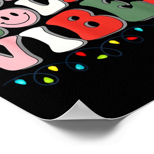 Groovy Holly Xmas Jolly Vibes Christmas Lights San Poster (Ecke)