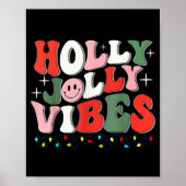 Groovy Holly Xmas Jolly Vibes Christmas Lights San Poster (Vorne)