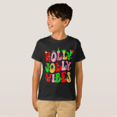 Groovy Holly Xmas Jolly Vibes Nk Christmas Xmas Me T-Shirt (Vorne ganz)