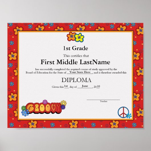 Groovy Homeschooler Diploma Poster (Vorne)