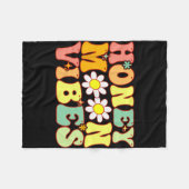 Groovy Honeymoon Vibe Bride Brautparty Honeymoo Fleecedecke (Vorderseite (Horizontal))