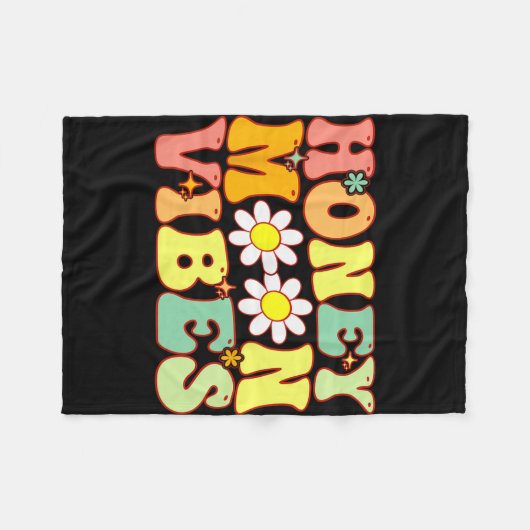 Groovy Honeymoon Vibe Bride Brautparty Honeymoo Fleecedecke (Vorderseite (Horizontal))