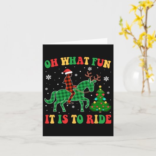 Groovy Horse Oh, was Spaß es ist Weihnachten zu re Karte (Gelbe Blume)