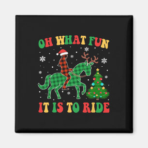 Groovy Horse Oh, was Spaß es ist Weihnachten zu re Magnet