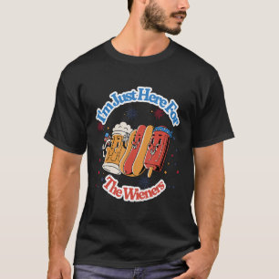 Groovy Hot Dog Ich bin nur wegen der Würstchen hie T-Shirt