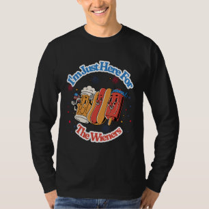 Groovy Hot Dog Ich bin nur wegen der Würstchen hie T-Shirt
