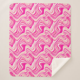 Groovy Hot Pink Waves, Pink Marble Wirbel Sherpadecke