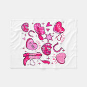 Groovy Howdy Valentine Western Valentines Day Cowb Fleecedecke (Vorderseite (Horizontal))