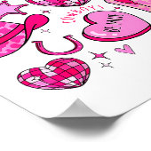 Groovy Howdy Valentine Western Valentines Day Cowb Poster (Ecke)