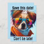 Groovy Hund in Sonnenbrille Einladung (Vorne/Hinten)