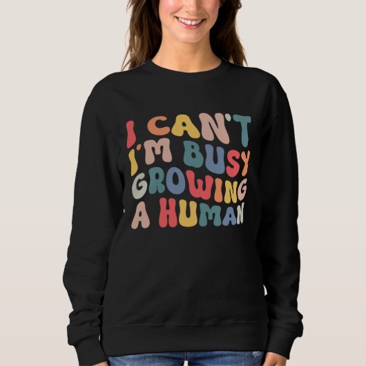 Groovy I Cant Im Busy Growing a Human Funny Mother Sweatshirt (Vorderseite)