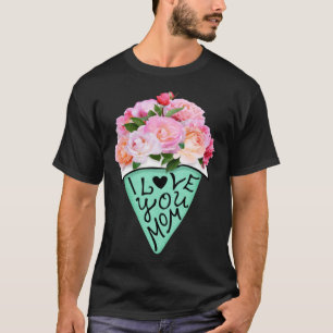 Groovy I Liebe You Mama Blume Bouquet Mother Day M T-Shirt