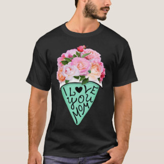 Groovy I Liebe You Mama Blume Bouquet Mother Day M T-Shirt