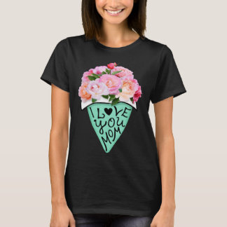 Groovy I Liebe You Mama Blume Bouquet Mother Day M T-Shirt