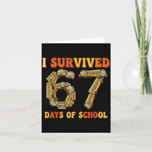 Groovy I Survived 67 Days Of School Funny 67 Meme Karte (Vorderseite)