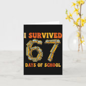 Groovy I Survived 67 Days Of School Funny 67 Meme  Karte (Gelbe Blume)