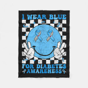 Groovy I Wear Blue for Diabetes Awareness Day T1d Fleecedecke