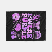 Groovy I Wear Purple Support Epilepsy Awareness Da Fleecedecke (Vorderseite (Horizontal))