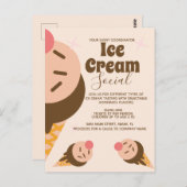 Groovy Ice Cream Cone Sozialer Flyer Einladung Postkarte (Vorne/Hinten)