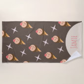 Groovy Ice Cream Cones Chocolate Name Badtuch Strandtuch (Vorderseite)