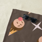 Groovy Ice Cream Cones Chocolate Name Badtuch Strandtuch (Beispiel)